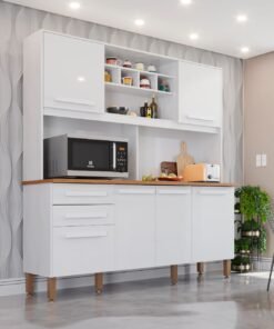 Armário Kit de Cozinha Luna 6 Portas 2 Gavetas branco