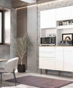 Kit Cozinha Dubai 5P2G Branco Salleto