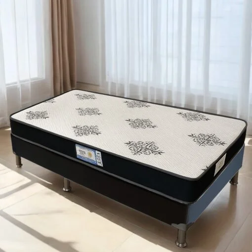 Colchão Solteiro Light D-33 100% ESPUMA + Base Box Corino – NOSSO SONHO