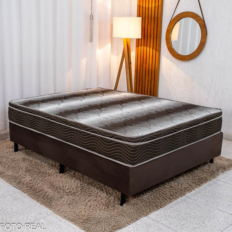 Box Casal blindada + Colchão Casal Ortopédico Light 138x188x62 - Ortobom | Suporta até 260kg