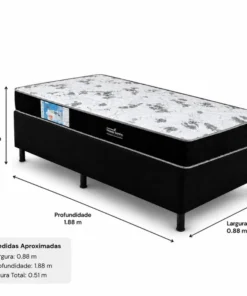 Colchão Solteiro Light D-33 100% ESPUMA + Base Box  Corino  – NOSSO SONHO