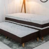 Cama Box Solteiro Livina Molas Ensacadas + Cama Auxiliar Orthoside