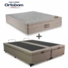 Colchão Queen Airtech Springpocket 158x198x25 Ortobom + Box Baú Queen Bipartido Eli Milão Korino Bege Blindado Nature 158x198x67 | Suporta até 240kg