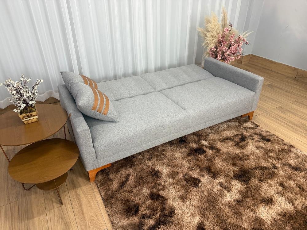 Sofa Cama Luizi 2.09m – Cinza Linho - Imagem 2