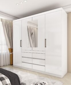 Guarda Roupa Império 4 Portas 6 Gavetas c/esp – Branco
