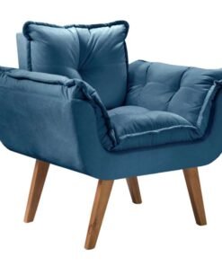 Poltrona Jamile Veludo azul