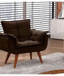 Poltrona Jamile Veludo marrom