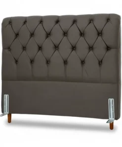 Cabeceira Casal Lavínia veludo Marrom Largura 1.40m