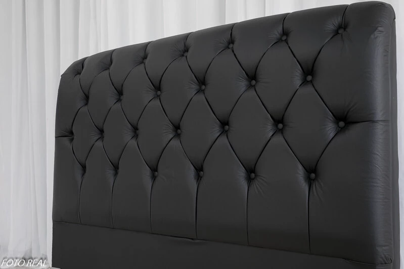 Cabeceira Casal Lavínia Korino Preto Largura 1.40m - Imagem 2