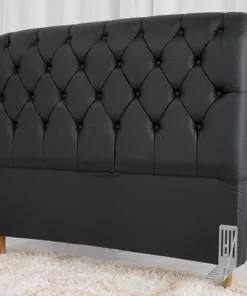 Cabeceira Casal Lavínia Korino Preto Largura 1.40m