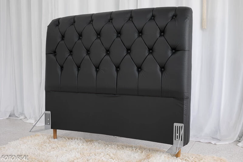 Cabeceira Casal Lavínia Korino Preto Largura 1.40m