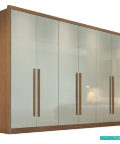 Guarda-roupa Casal Robust Plus Cumaru/Fendi 6 Portas 6 Gavetas 100% MDF Larg. 2.76m - Novo Horizonte