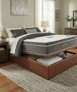 Colchão Casal Essential Pocket (molas ensacadas) + baú casal madeira maciça (blindado)