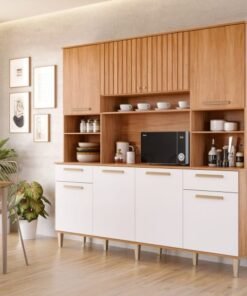 Kit de Cozinha Lívia 8 Portas 2 Gavetas 2.00m – Cinamomo/Off White