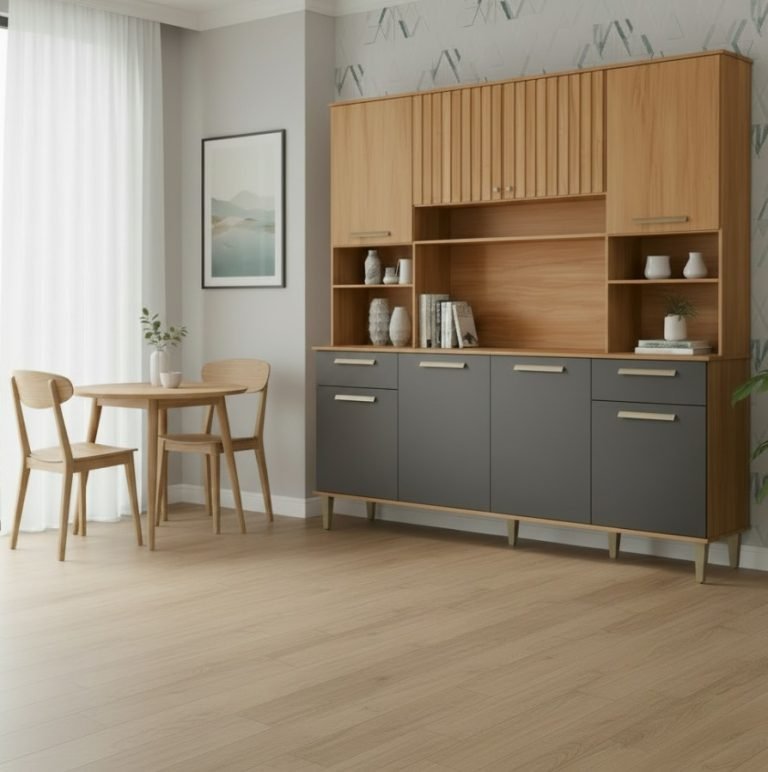 Kit de Cozinha Lívia 8 Portas 2 Gavetas 2.00m – Cinamomo/Titanium