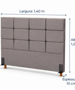 Cabeceira Casal Itália Veludo cinza