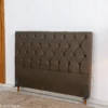 Cabeceira Casal Vitória Veludo Marrom Larg. 1.40m