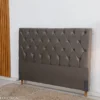 Cabeceira Casal Vitória Veludo Cinza Larg. 1.40m