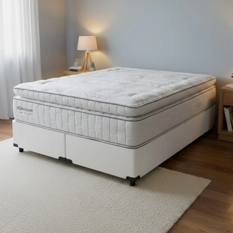 Colchão Queen New Freedom 32 cm D33 Molas Ensacadas + Base queen blindada Corino Branco – ORTOBOM