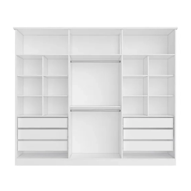 Guarda-roupa Casal Bianca 6 Portas Larg. 2.30m 100% MDF Branco - Bianchi - Imagem 2
