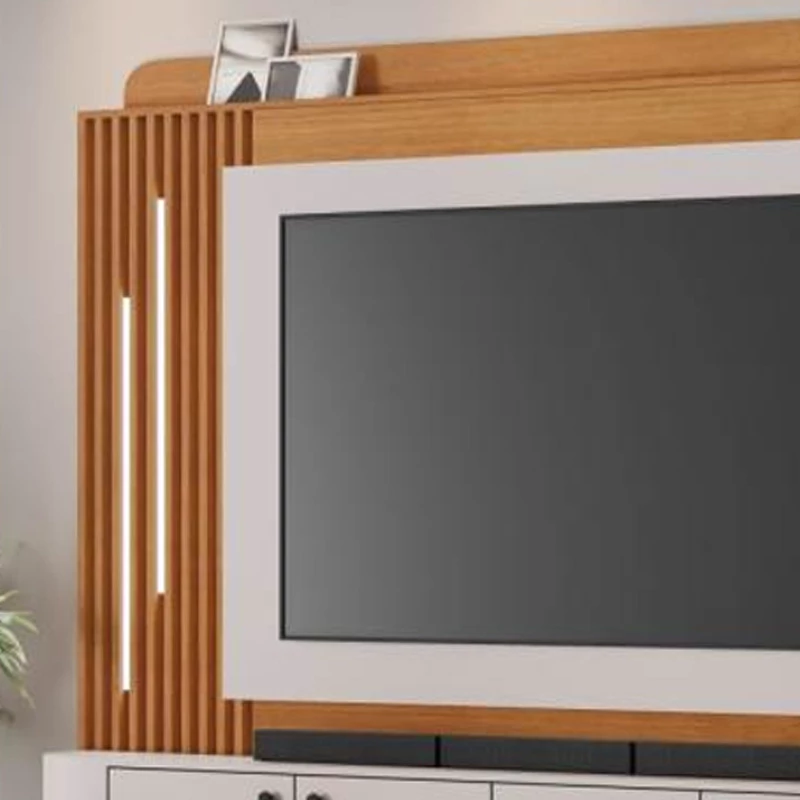 Home Dominus Candian Larg. 1.82m Cinamomo/Off White C/Detalhe Ripado e Luminárias em LED - JCM - Imagem 2