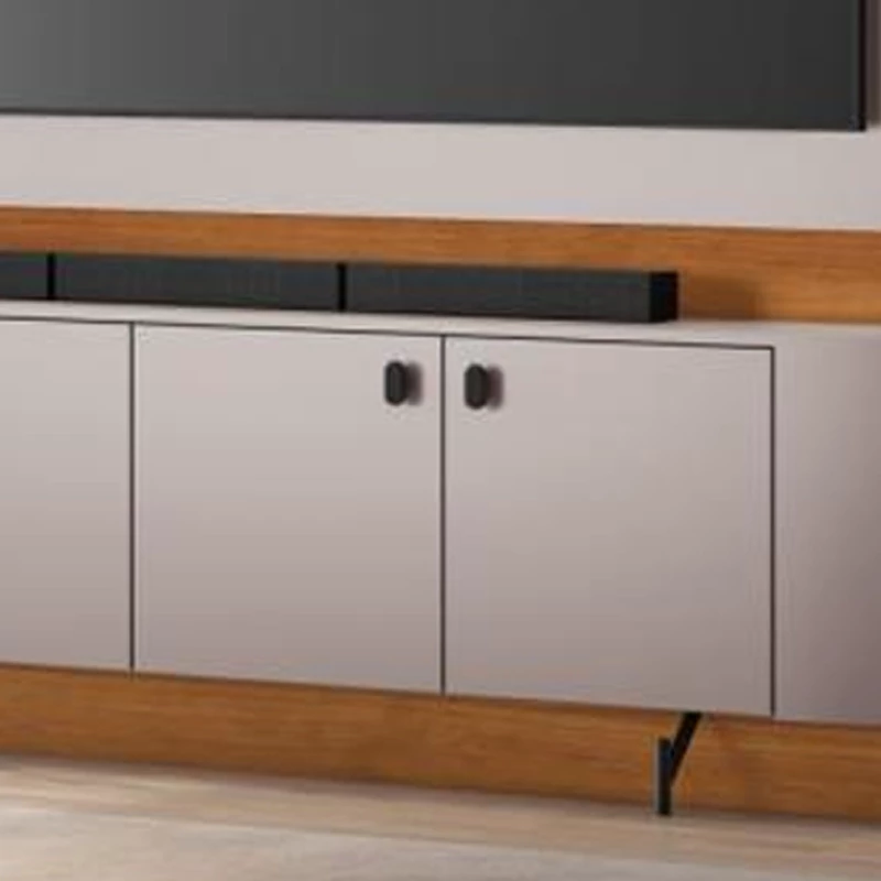 Home Dominus Candian Larg. 1.82m Cinamomo/Off White C/Detalhe Ripado e Luminárias em LED - JCM - Imagem 3