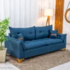 Sofá 3 Lugares Creta Linho Azul 28 Larg. 2.00m - Molas bonnel