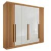 Roupeiro Da Vinci Plus 6 portas Cinamomo.Off White Ripado D Doro