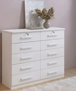 Cômoda Ryad Com 10 Gavetas Branco ou cinamono off  - D Doro
