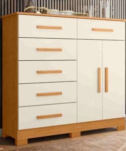 Comoda Xangai 6G2P  1V Albatroz Moveis(cinamono off, branco ou cinamono)