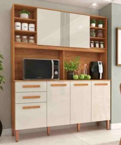 Kit Cozinha Malaga 6P2G Cinamomo/Off White Fellicci