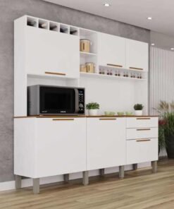 Kit cozinha New Topazio 6P2G cinamono/branco Salleto