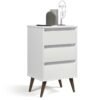 Mesa de Cabeceira Retro Wood Branco EJ Moveis