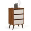 Mesa de Cabeceira Retro Wood Freijo.Off White EJ Moveis