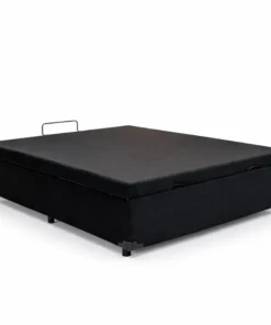 Base Box Baú Casal Prime Confort Sued Preto Blindado 138x188x45 - Issacar