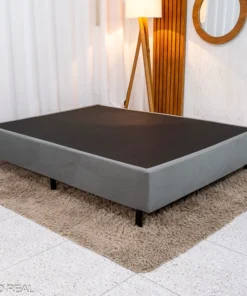 Base Box Casal Sued Cinza 138x188x37