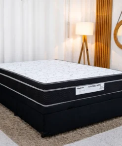 Colchão Casal Airtech 150 Ortopillow Ortopédico D45 Ortobom + Box Baú Casal Prime Confort  Blindado  - 138x188x68 | Suporta até 240kg