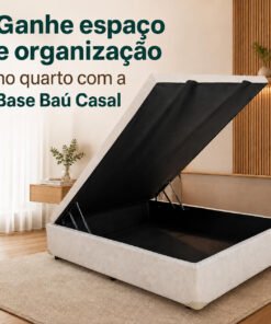 Base Box Baú Casal Prime Confort Linhão Palha Blindado 138x188x45 - Issacar