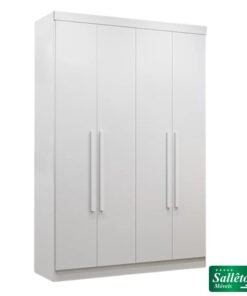 Guarda-roupa Solteiro 1,21m Recife Branco 4 Portas 2 Gavetas - Sallêto