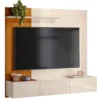 Painel Astro para TV até 65 Polegadas 3 Portas Madetec cinamomo/ off white
