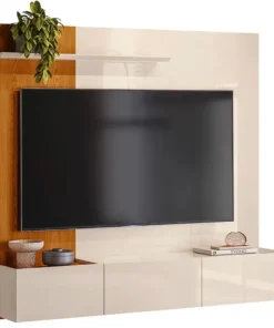 Painel Astro para TV até 65 Polegadas 3 Portas Madetec cinamomo/ off white