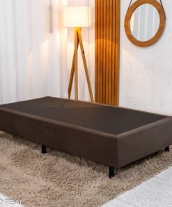 Base Box Solteiro Sued Marrom 88x188x37 - Ortobel
