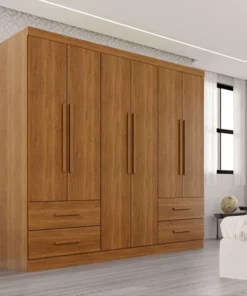 Guarda-roupa 1,80m Texas Premium Cinamomo 6 Portas 4 Gavetas - Sallêto
