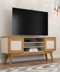 Rack 1,60m Detroit Cinamomo/Off para TV até 65" Valdemóveis