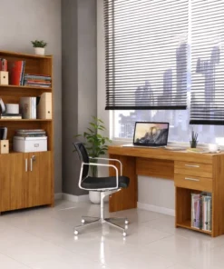 Combo Multiuso 0,70m Escritório 2 Portas + Mesa 1,21m Office NT 51015 Freijó - Notável